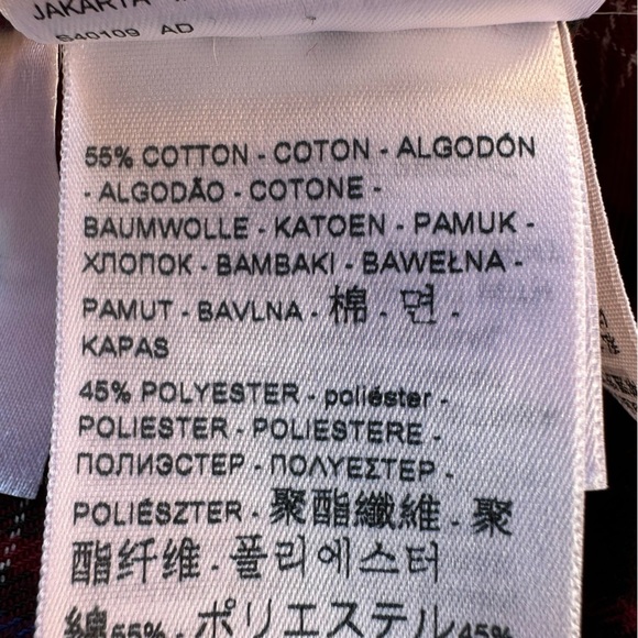 Levi’s Pearl Snap Red Plaid Denim Collar Mid-weight Long Sleeve Size Medium - Picture 9 of 9